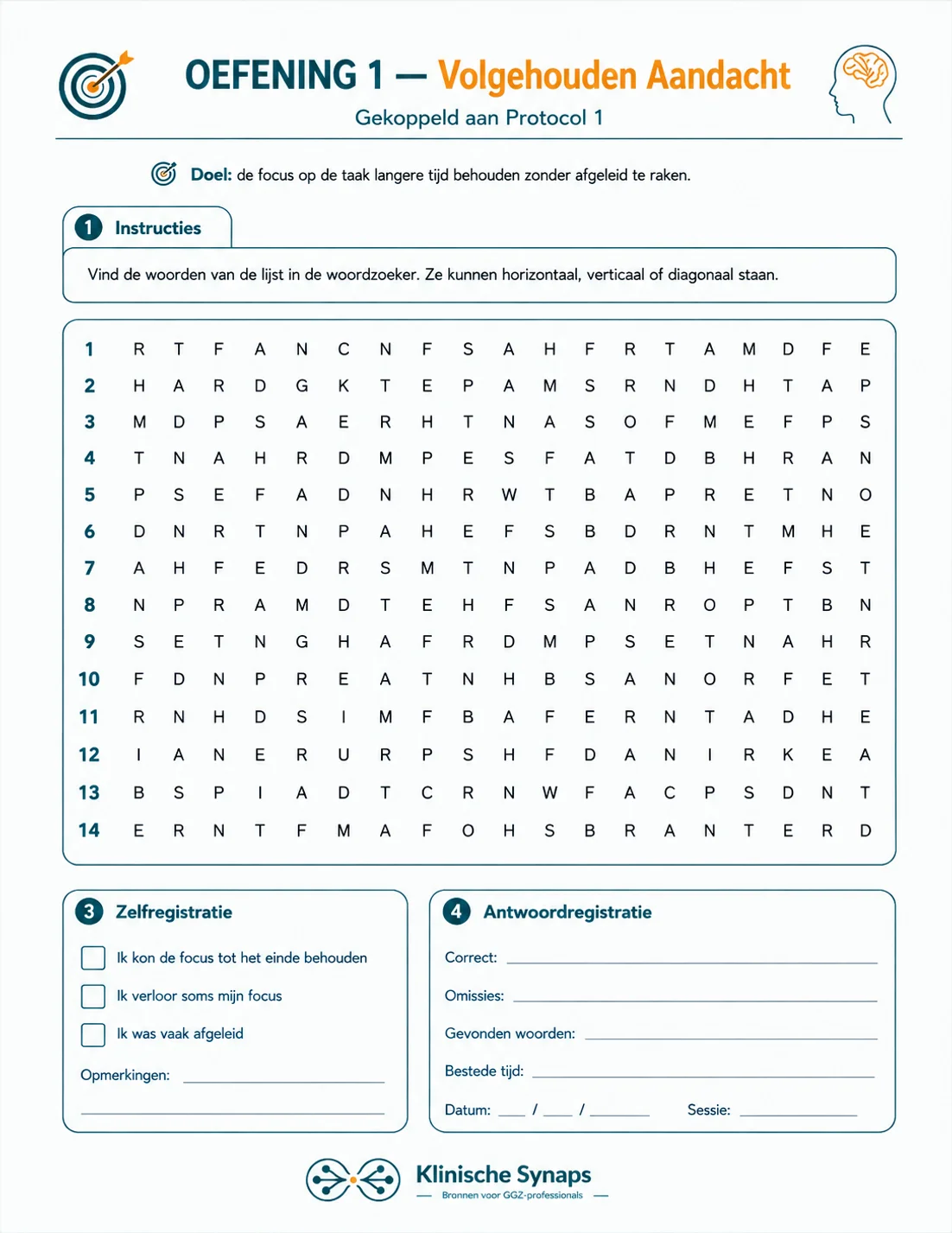 Oefening voor volgehouden aandacht