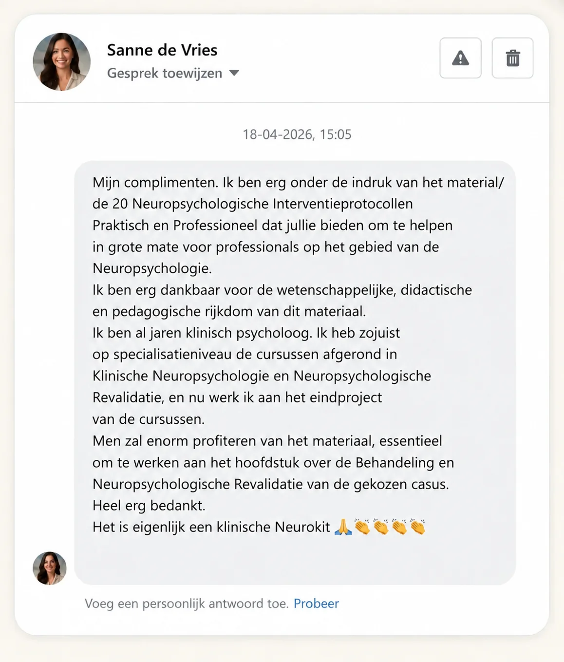 Uitgebreid bericht van een klinisch psycholoog over de protocollen