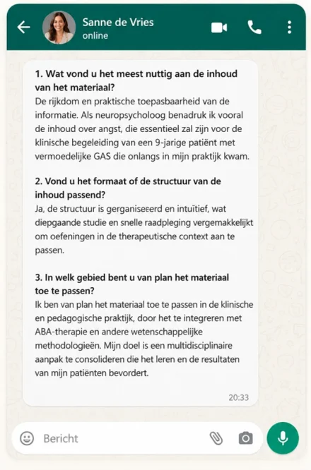 Gesprek met een neuropsycholoog over een specifieke klinische casus